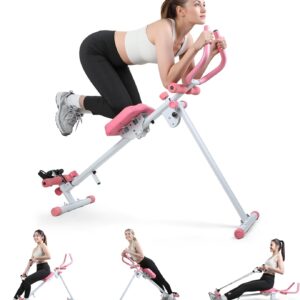 Ab Machine, Adjustable Ab Workout Equipment at Home Gym, Foldable Ab Trainer Machine for Core Strength Training with LCD Display