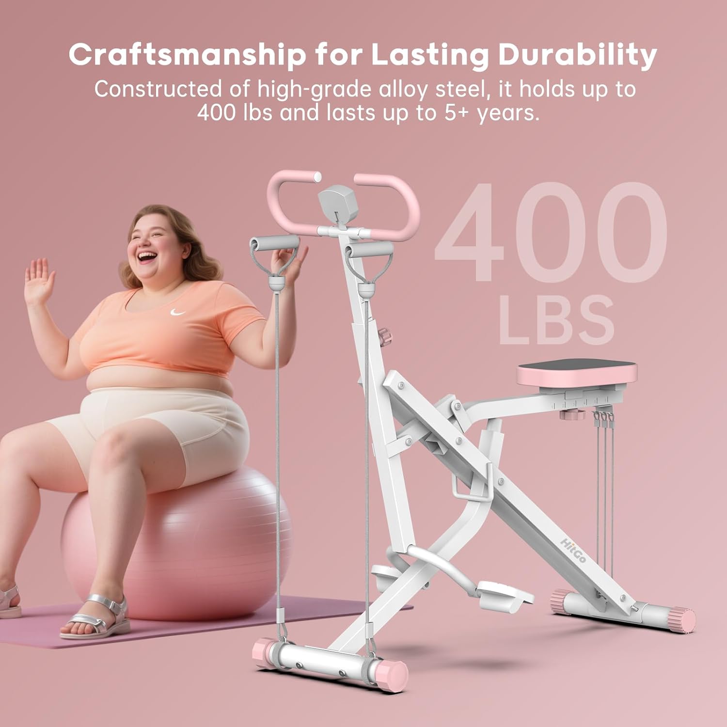 Squat Machine for Home, 2-in-1 Squat & Rowing Exercise Equipment with 3 Resistance Bands, Foldable Glutes & Leg Trainer, 400lbs Capacity for Thighs, Butt, Core Workout - Image 3