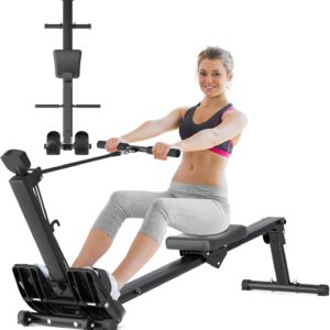 Rowing Machine for Home Use, LUBBYGIM Rowing Machine Foldable Rower with LCD Monitor – Hyper-Quiet & Smooth – 2024 Upgraded Version with 300LBS Loading Capacity