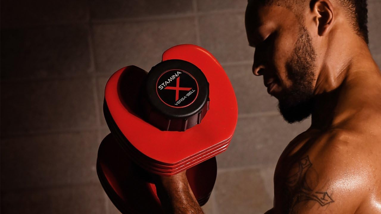 Stamina X Versa-Bell Adjustable Dumbbell 10-50 lb w/ Smart Workout App - 9 in 1 Adjustable Weight Set - Strength Training Equipment for Home Gym Weightlifting - Image 3