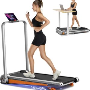 Foldable Treadmill with Incline, LED Display, Handle Bar, 300 lbs Capacity, Walking Pad for Home Use
