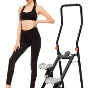 Stair Stepper for Home Gym – Foldable Vertical Climber Machine for Full-Body Workout, Cardio Exercise Machine with LCD Monitor, Adjustable Handlebar&Non-Slip Pedals -for Women&Men