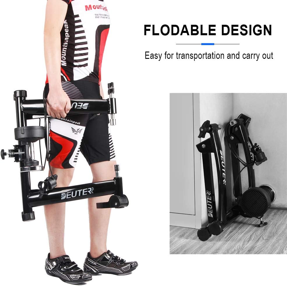 Bike Trainer, Magnetic Bicycle Stationary Stand for Indoor Exercise Riding, 26-29" & 700C Wheels, Quick Release Skewer & Front Wheel Riser Block Included - Image 7