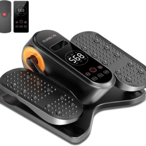 Under Desk Elliptical Machine, Electric Ellipse Leg Exerciser as Seen on Tv for Seniors, Quiet Portable Seated Pedal Exerciser with Remote Control, 12 Adjustable Speeds, Auto & HR Mode for Home Office