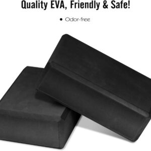 MoKo Thin Yoga Blocks 2 Pack, 9″ x 6″ x 3″ High Density EVA Foam Yoga Block Exercise Bricks, Eco Friendly & Lightweight, Increase Flexibility & Balance, Great for Stretching & Holding Poses