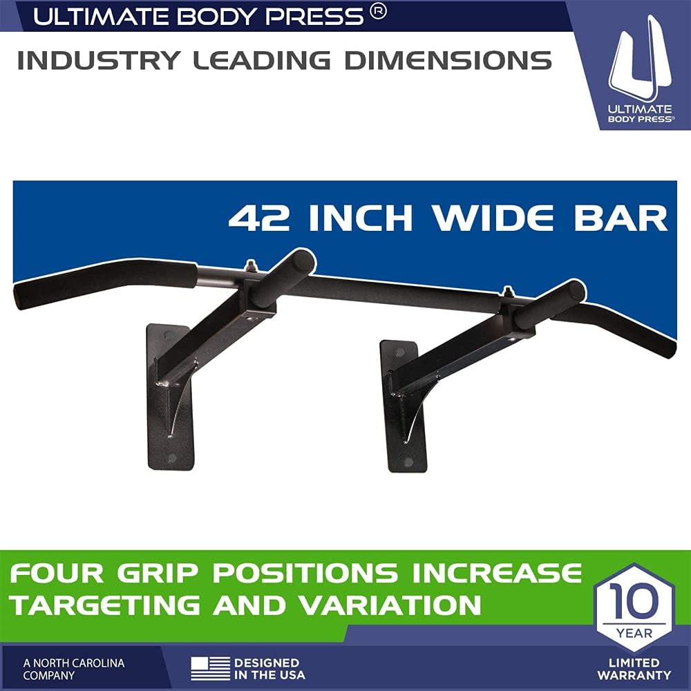 Wall Mount Pull Up Bar with Extra Clearance, Fits 16" Studs by Ultimate Body Press - Image 4