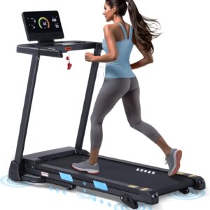 Treadmills for Home, 350 lbs Capacity, 10 MPH, 3.0HP Incline Treadmill with Bluetooth APP, 17 * 46″ Belt, Running Threadmills Machine, LCD Display, 36 Programs