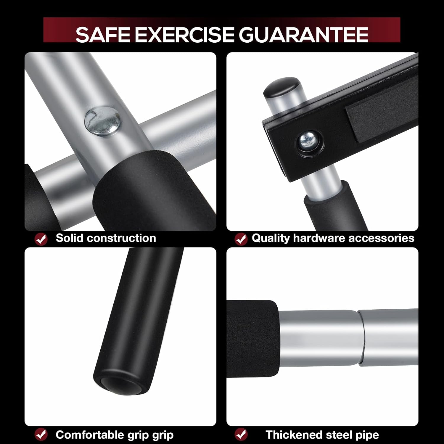 GYE Doorway Pull Up Bar for Home Gym, Adjustable Width, Heavy-Duty Steel,Max Limit 440 lbs Upper Body Fitness Workout Bar with Foam Grips,Indoor Portable Upper Body Workout Bar for Strength Training - Image 2