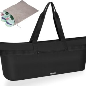 Large Yoga Mat Tote Bag for Women with Holder Strap,Pilates Gym Tote Bag with Shoes Bag & Wet Pocket