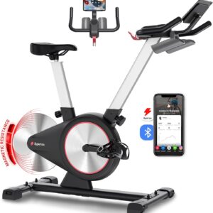 Sperax Exercise Bike,Stationary Bikes for Home with Exclusive App,Magnetic Exercise Bike with Comfortable Seat Cushion, Indoor Stationary Bikes with 300lbs Weight Capacity