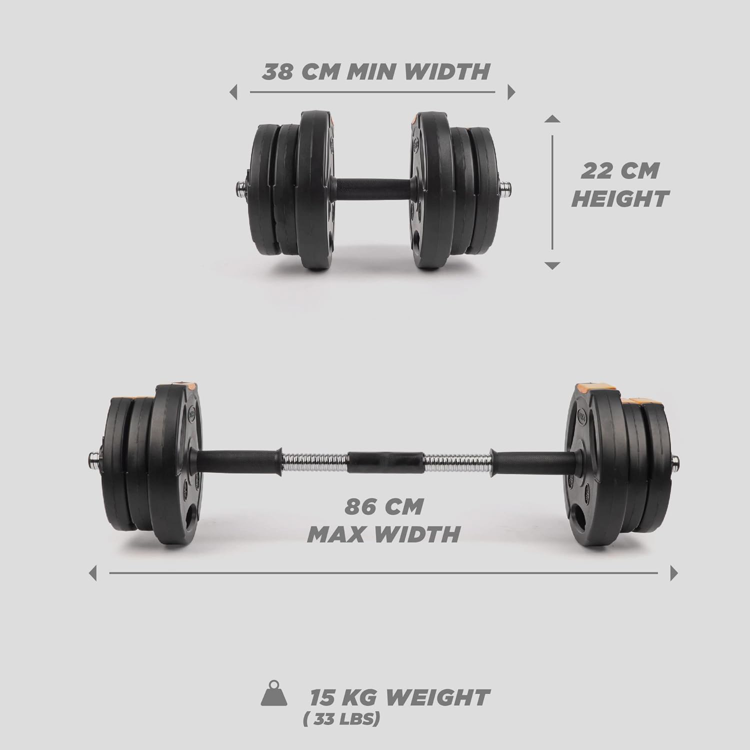 Phoenix Fitness Dumbbells Weight Set, Adjustable 2 in 1 Barbell Set for Exercise, Muscle and Strength Training - Image 5