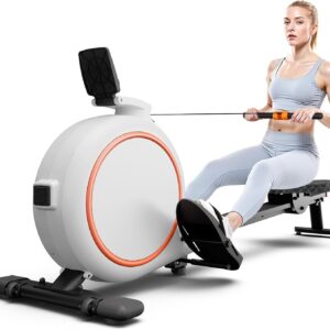 Rowing Machine, Magnetic Rowing Machines for Home with 300lb Weight Capacity, 32-Levels Quiet Adjustable Resistance, Compact Rower Machine with Tablet Holder, Bluetooth&App Compatible
