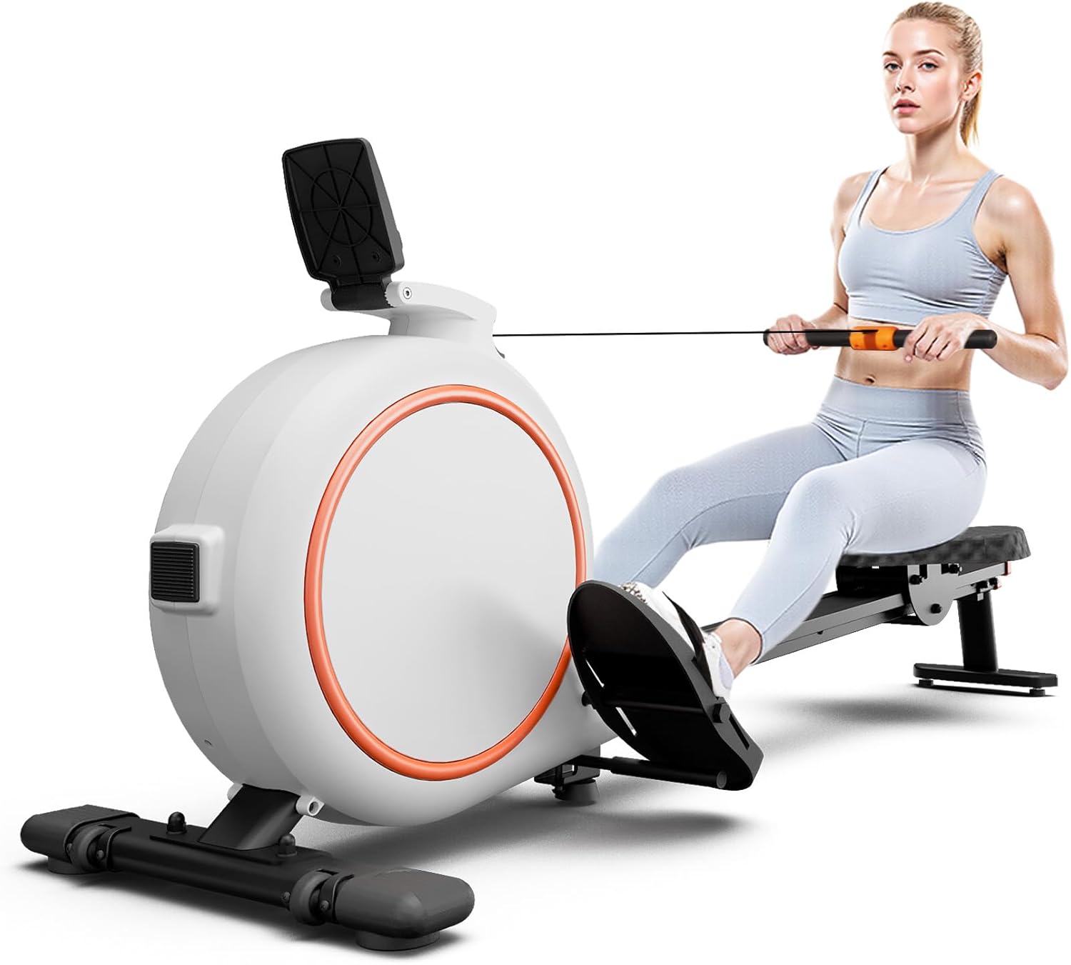 Rowing Machine, Magnetic Rowing Machines for Home with 300lb Weight Capacity, 32-Levels Quiet Adjustable Resistance, Compact Rower Machine with Tablet Holder, Bluetooth&App Compatible