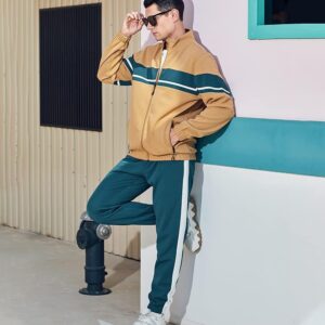 LBL Leading the Better Life Men’s Sweat Suit 2 Piece Outfit Casual Contrast Sports Jogging Tracksuits Set