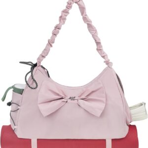 WOLT Gym Bag For Women, Yoga Mat Bag with Shoes Compartment, Wet Pocket and Water Bottle Pocket