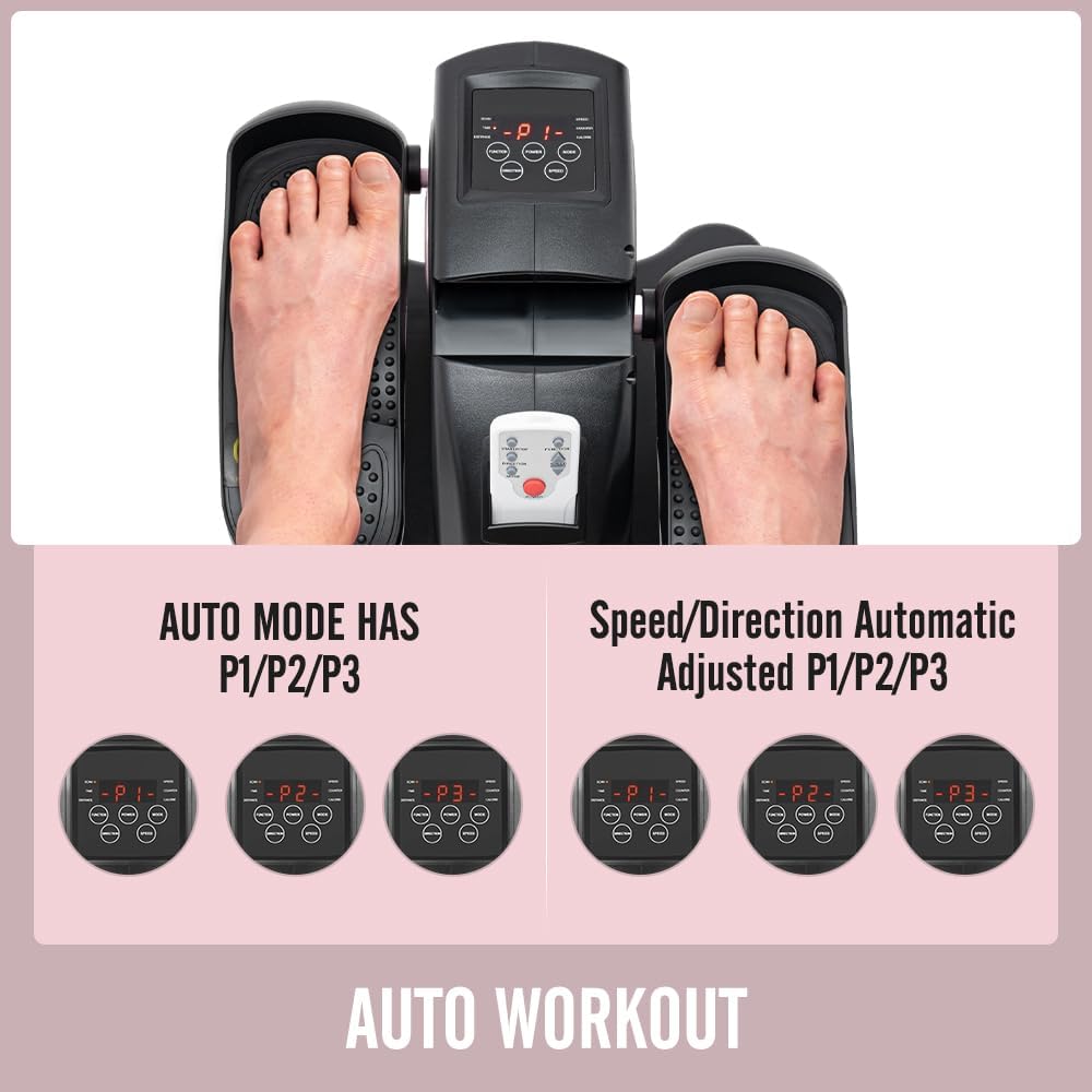 Under Desk Elliptical Electric Seated Pedal Exerciser Home Office Leg Exercise Equipment with Remote Control Seated Mini Elliptical Machines Portable Trainer for Teens Seniors Adults - Image 3