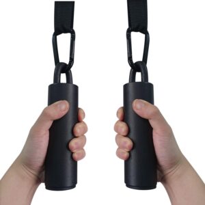 Pull Up Grips Set with Hanging Straps and Strong Carabiner, Finger Strengthener，Forearm, Biceps, Ninja Warrior, Back Muscles Training