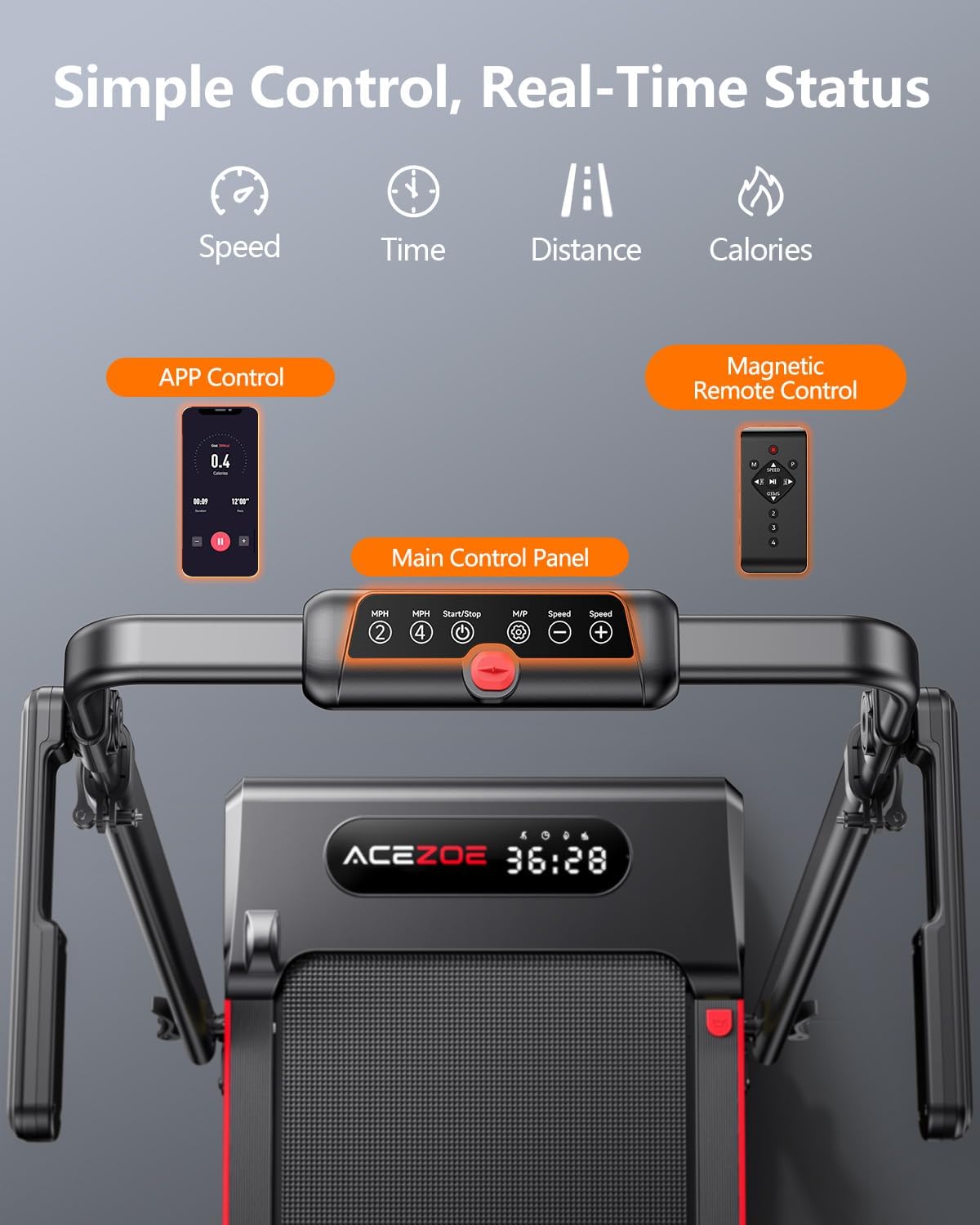 3 in 1 Under Desk Treadmill with Incline, Walking Pad with Removable Desk Workstation, Adjustable Height for Different Need, 300lbs Capacity, Foldable Compact for Home Small Office - Image 8