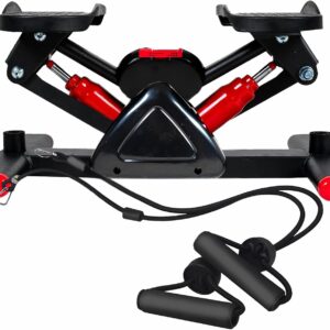 Mini Twist Stepper with LCD Display, Dual Resistance Bands for Home Fitness, Compact and Quiet Foot Stepper Machine, Supports 330 LBS, Perfect for Cardio Workouts