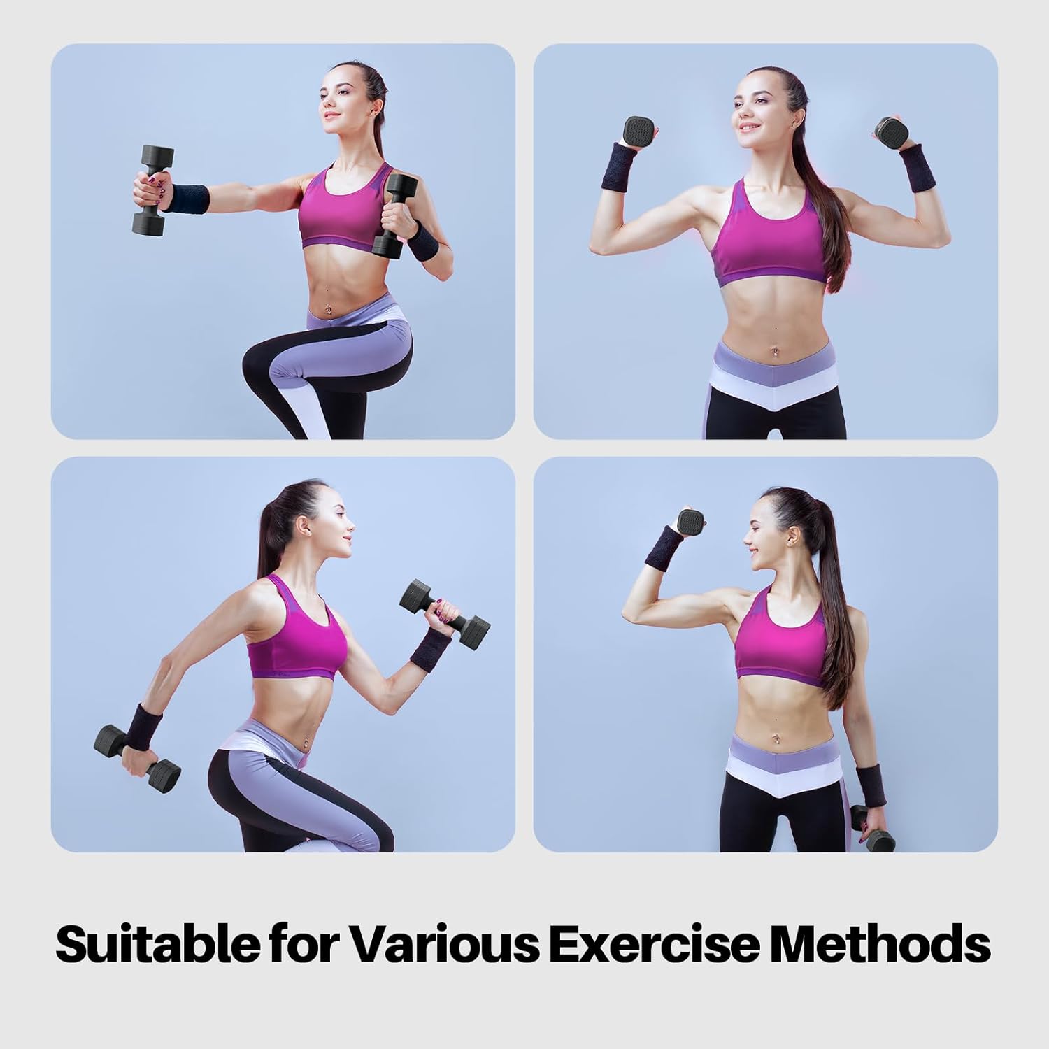 Zempox Adjustable Dumbbell Set of 2, 4 in 1 Free Weights Dumbbells Set for Women, Hand Weights for Women at Home, Each 2lb 3lb 4lb 5lb with TPU Soft Rubber Handle for Home Gym Exercise Training - Image 6