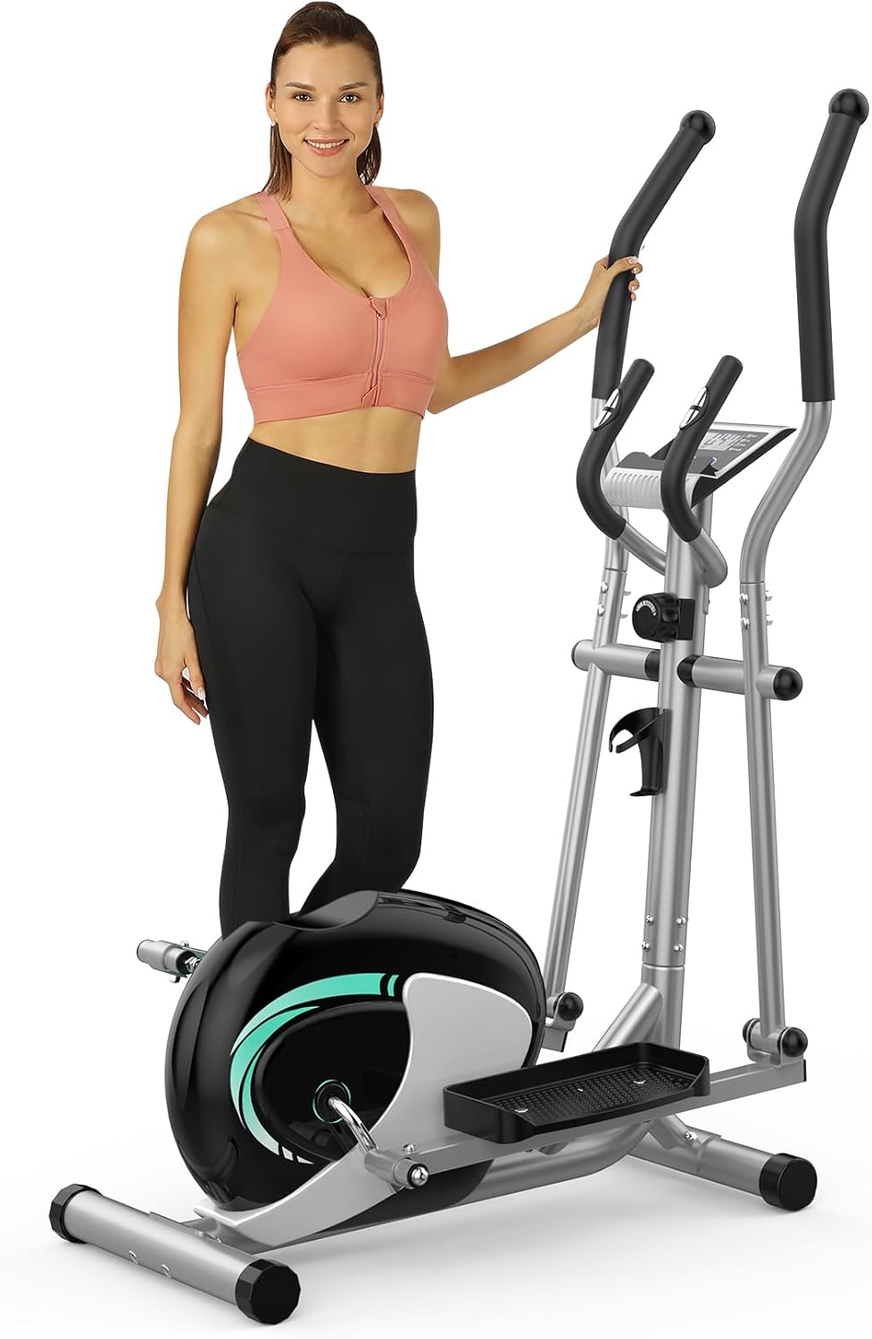 THERUN Elliptical Machine for Home, Hyper-Quiet Elliptical Exercise Machine, Compact Elliptical Trainer w/8 Levels Adjustable Resistance, 6KG Flywheel, Pulse Sensor, LCD Monitor - Image 8