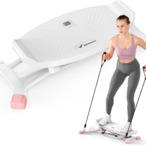 MERACH Balancing Machine for Full Body Workout, Sliding Ski Simulator with Resistance Bands, 300 LBS Loading Capacity Exercise Workout Equipment for Women﻿(Black)