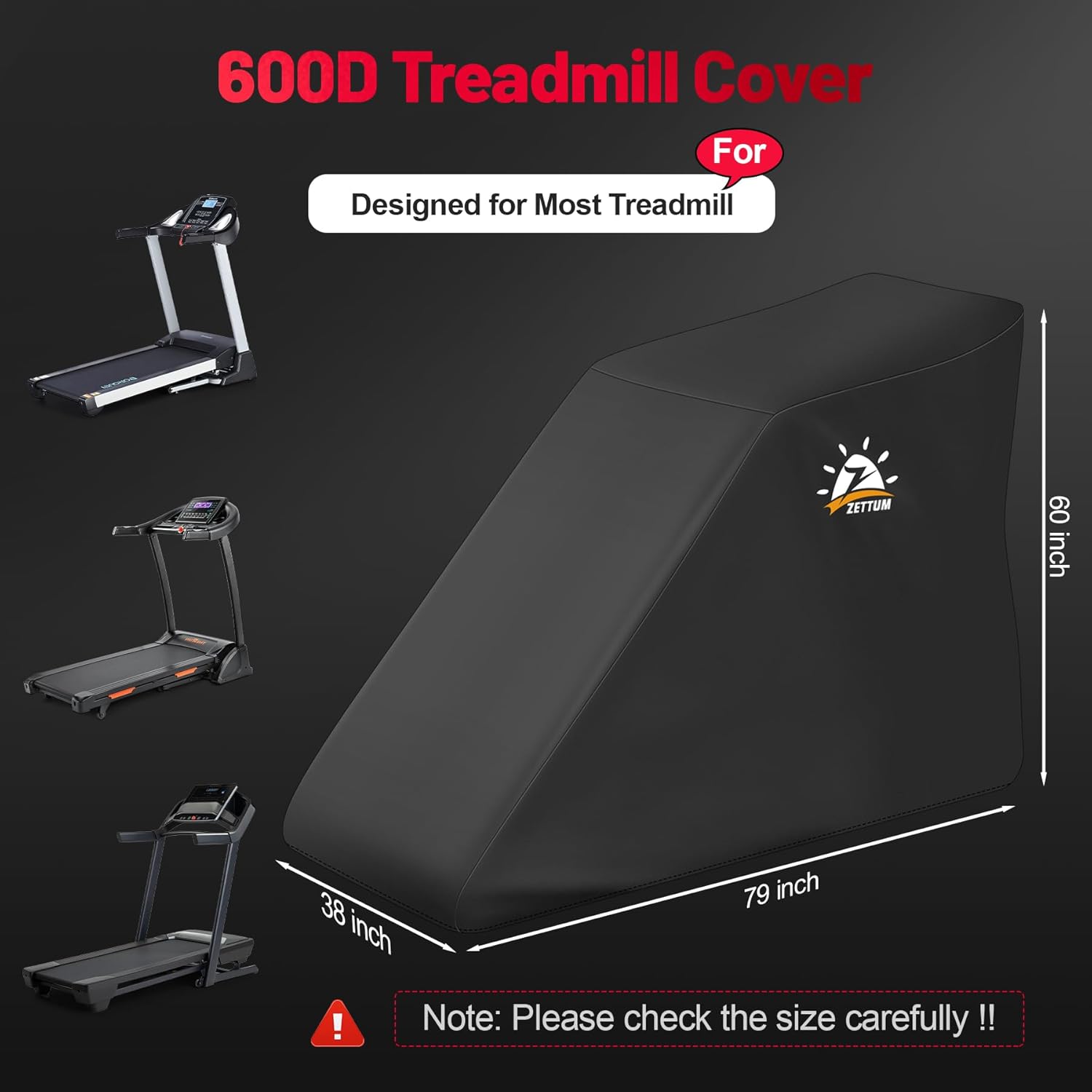 Zettum Treadmill Cover - 600D Treadmill Dust Cover Waterproof, Gym Equipment Running Machine Covers with Windproof Drawstring, Exercise Workout Equipment Protective for Home Indoor Outdoor - Image 3