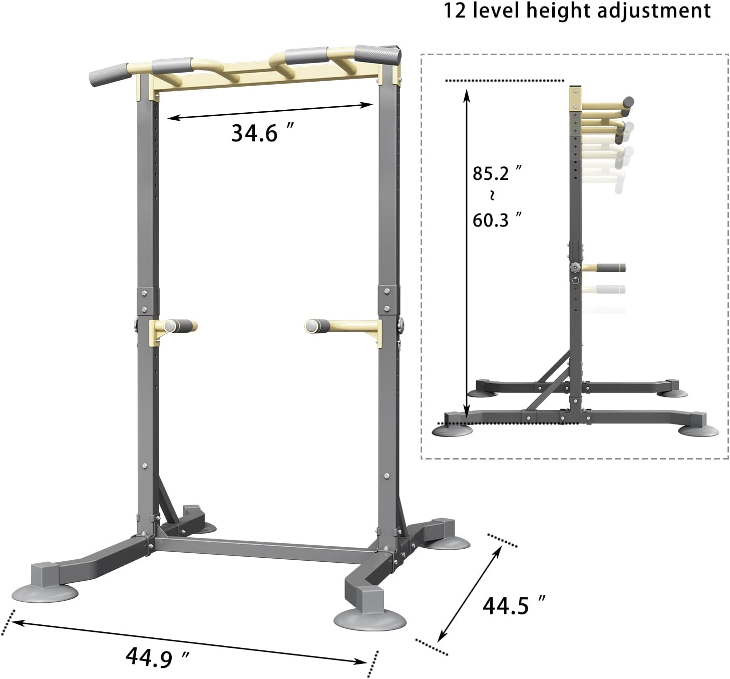 Multi-function Pull Up Station, Portable Workout Equipment with Pull Up Bar and Dip Station for Home Gym, Support 600lbs - Image 2