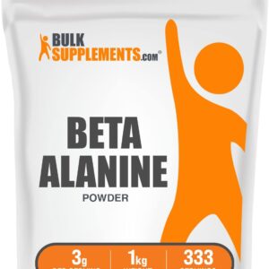 BulkSupplements.com Beta Alanine Powder – Beta-Alanine Supplement, Pre-Workout Supplement – Unflavored & Gluten Free, 3g per Serving, 1kg (2.2 lbs) (Pack of 1)