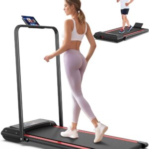 Walking Pad with Handle Bar, Walking Pad Treadmill 300 lb Capacity Under Desk Treadmill, Walking Treadmills for Home Small, Mini Foldable Treadmill with Remote Control