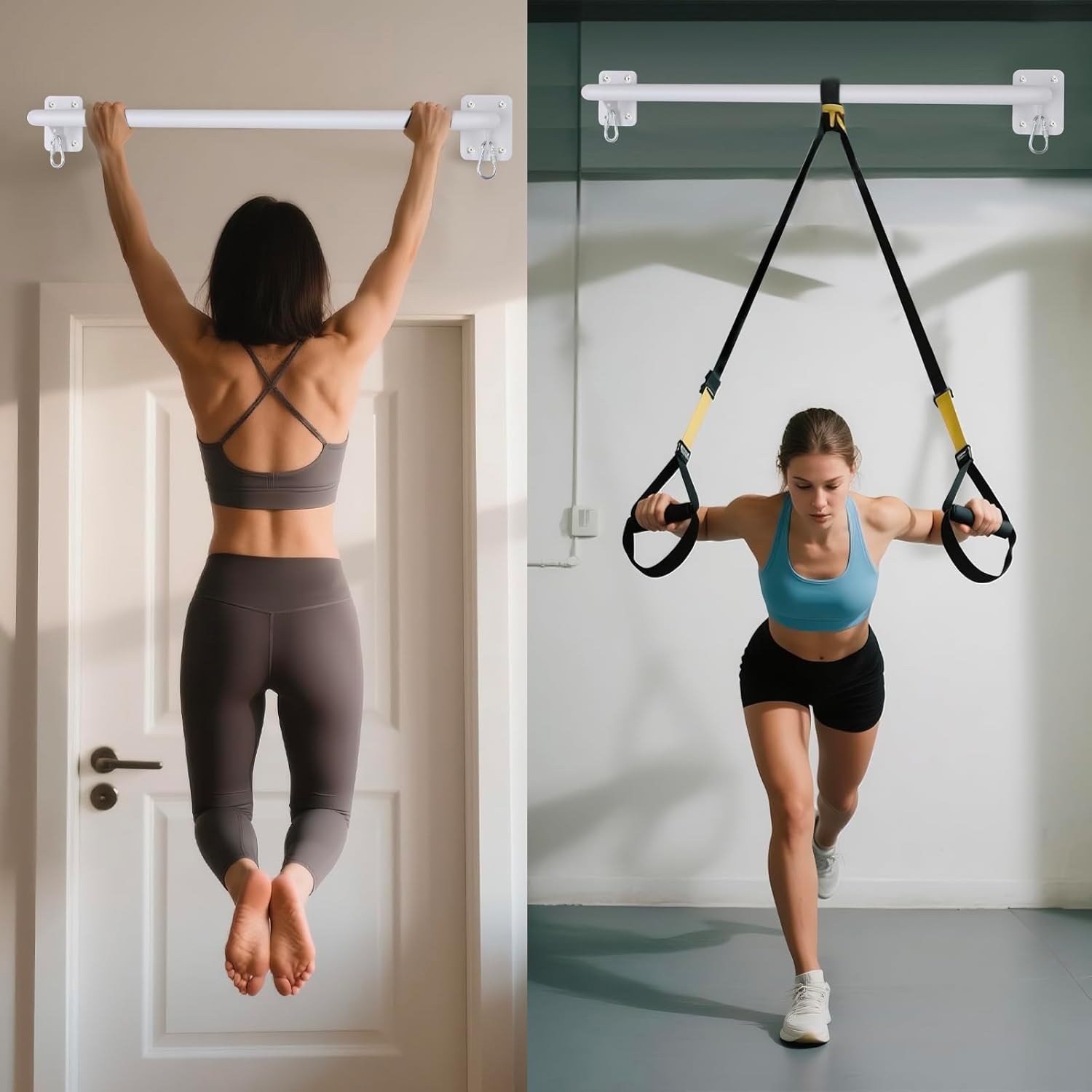 Wall Mounted Doorway Pull Up Bar, Heavy Duty Strength Training Pull-Up Bars for Doorframe, Support Beam or Joist Mount Thick Metal Sturdy Construction Support 500 lbs - Image 8