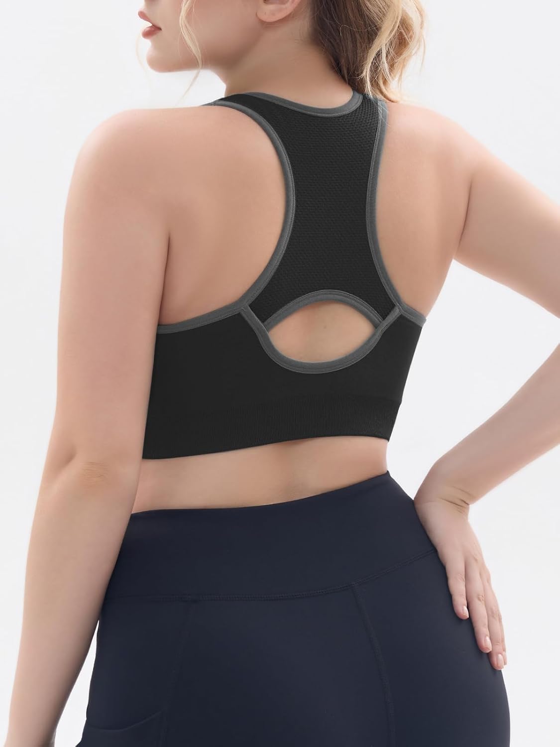 FITTIN Racerback Sports Bras for Women - Padded Seamless Support Bra for Yoga Gym Workout Fitness - Image 3