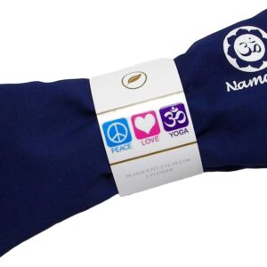 Lavender Eye Pillows – Yoga Eye Pillows Namaste Hot Cold Aromatherapy for Stress, Meditation, Spa, Relaxation Gifts – Made in USA by Happy Wraps – Set of 4 – Navy Cotton