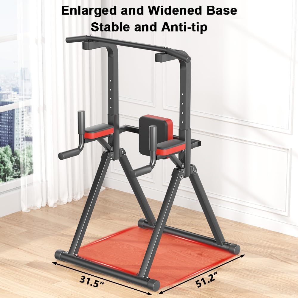 Foldable Power Tower, Adjustable Multifunction Pull Up Bar Tower Station, Pullup Dip Station Rack for Home Gym - Image 3