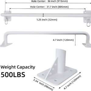 Wall Mounted Doorway Pull Up Bar, Heavy Duty Strength Training Pull-Up Bars for Doorframe, Support Beam or Joist Mount Thick Metal Sturdy Construction Support 500 lbs