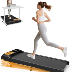 2.5HP Walking Mat with Incline pad, Under Desk Treadmill, Walking Treadmill with Remote, 3 in 1 Low Noise Small Mini Portable Walking Mat with Led Screen, Compact Treadmills for Home, 265lbs Capacity