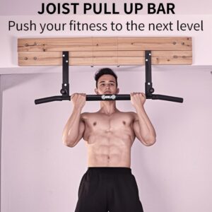 Joist Mounted Pull Up Bar, Ceiling Mount Chin Up Bar for Home Gym, Beam, Rafter, Easy installation, 42″ Wide Bar