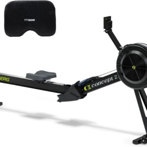 Concept2 RowErg Model E Indoor Rowing Machine with Tall Legs – PM5 Monitor, Device Holder, Adjustable Air Resistance, Easy Storage with FitXion Seat Cushion