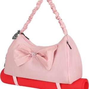 LARIPOP Yoga Bag for Women, Gym Bags with Shoes Compartment, Yoga Mat Duffle Bag with Wet & Dry Pocket & Adjustable Yoga Mat Holder