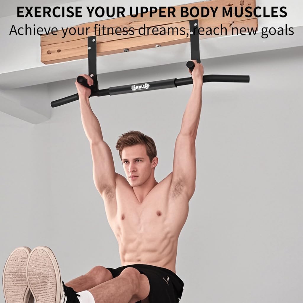 Joist Mounted Pull Up Bar, Ceiling Mount Chin Up Bar for Home Gym, Beam, Rafter, Easy installation, 42" Wide Bar - Image 3