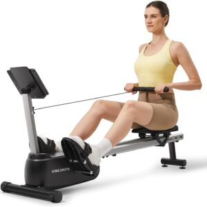 KINGSMITH Magnetic Rowing Machines for Home, 350LBS Capacity, APP Supported, Row Machine with Adjustable Resistance, Compact Rowing Machine Foldable