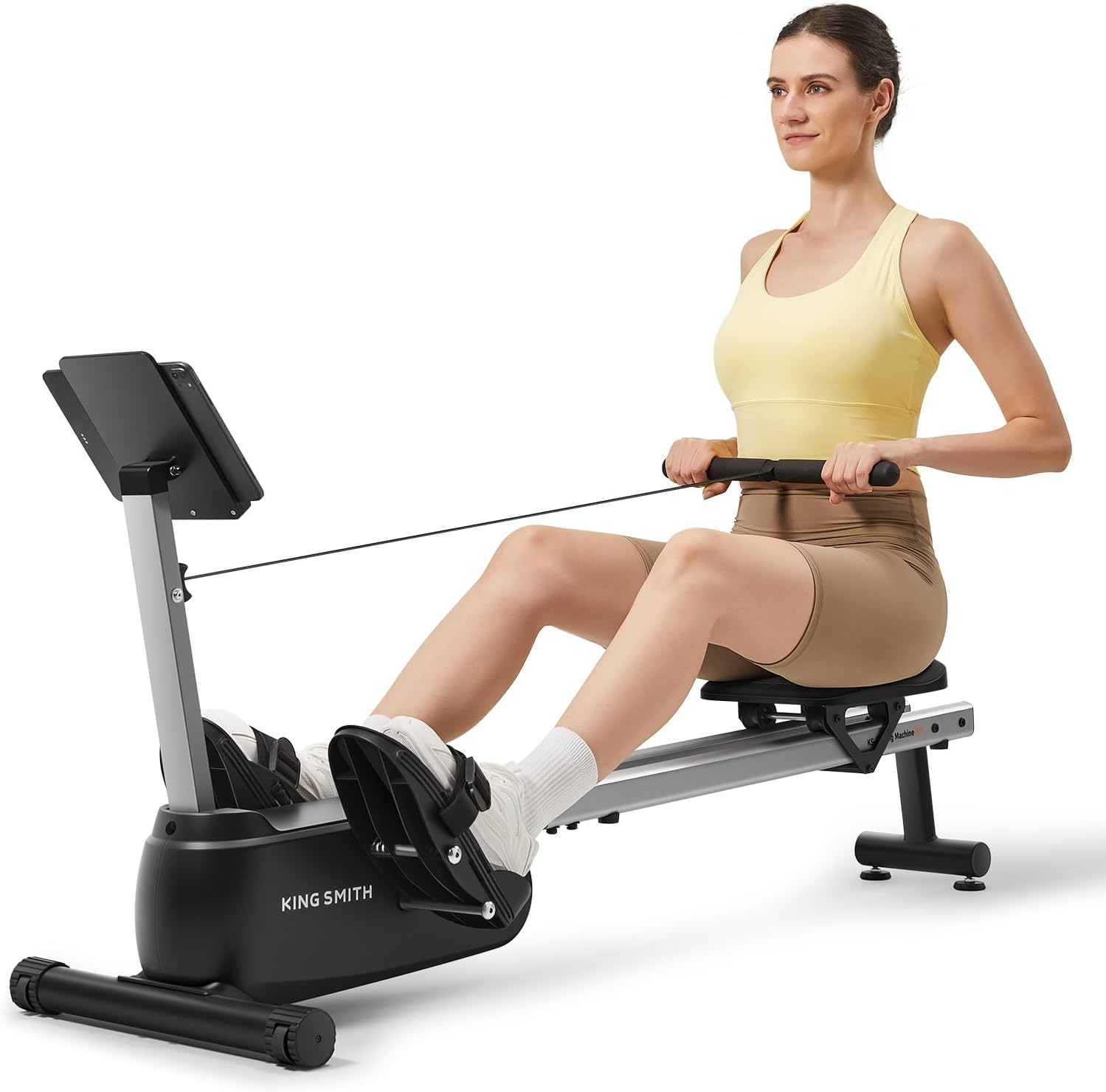 KINGSMITH Magnetic Rowing Machines for Home, 350LBS Capacity, APP Supported, Row Machine with Adjustable Resistance, Compact Rowing Machine Foldable