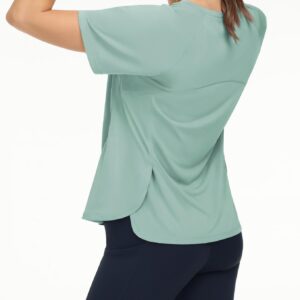 THE GYM PEOPLE Women’s Short Sleeve Workout Shirts Breathable Yoga T-Shirts with Side Slits Athletic Tee Tops