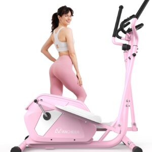 ANCHEER Elliptical Exercise Machine, Elliptical Machine for Home with Ultra-Smooth Magnetic Drive, Elliptical Trainer with 14 Levels Resistance & Pulse Sensor, LCD Monitor, Device Holder, 15″ Stride
