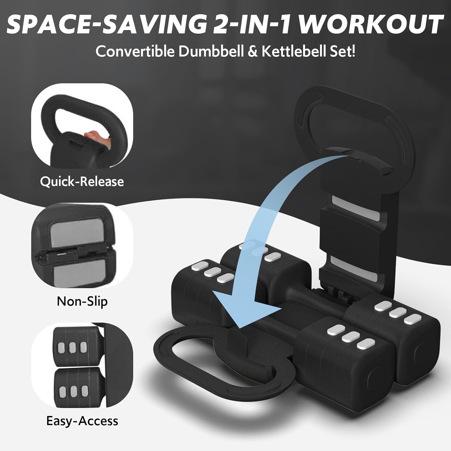 Adjustable Dumbbell Set of 2, 4 in 1 Free Weights Dumbbells Set for Women with Fast Adjustment, Each 2lb 3lb 4lb 5lb Hand Weights Set for Home Gym & Outdoor Exercise Training - Image 2