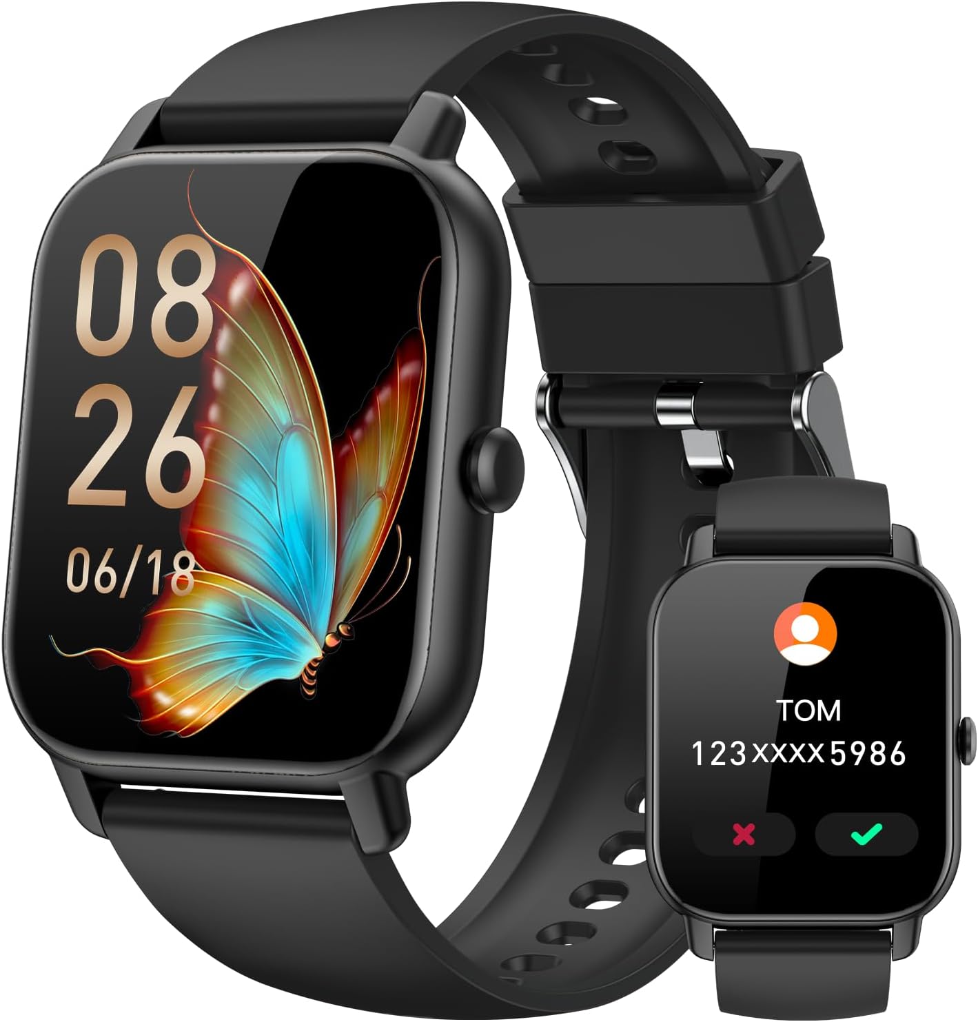 Smart Watches for Men Women(Answer/Make Call), 1.85 inch HD Fitness Tracker Watch with Activity Counter/Sleep Monitor/ 110+ Sports Modes, IP68 Waterproof Smart Watch for Android iPhone iOS Compatible
