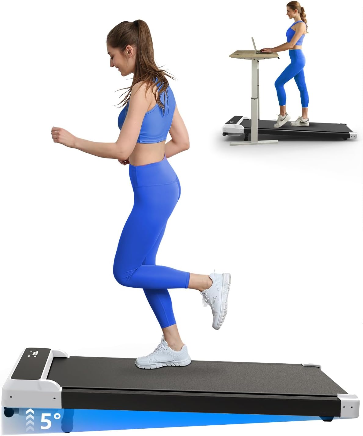Walking Pad with Incline,2 in 1 Walking Pad Treadmill for Walking and Running, Under Desk Treadmill 5% Incline for Home/Office with LED Display - Image 9
