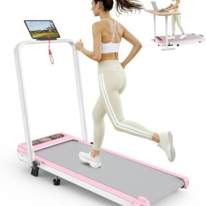 Walking Pad with 8% Incline, Upgrade 3.5HP Low Noise Walking Pad Treadmill with Handle Bar, Trisomy 4 in 1 Portable Treadmills for Home/Office, 330lbs Capacity,Remote Control & LED Display