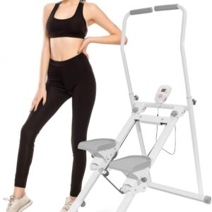 Stair Stepper Machine for Home,Steppers for Exercise at Home,Folding Stair Master with Adjustable Handlebar -90% Pre-Assembled Vertical Climber