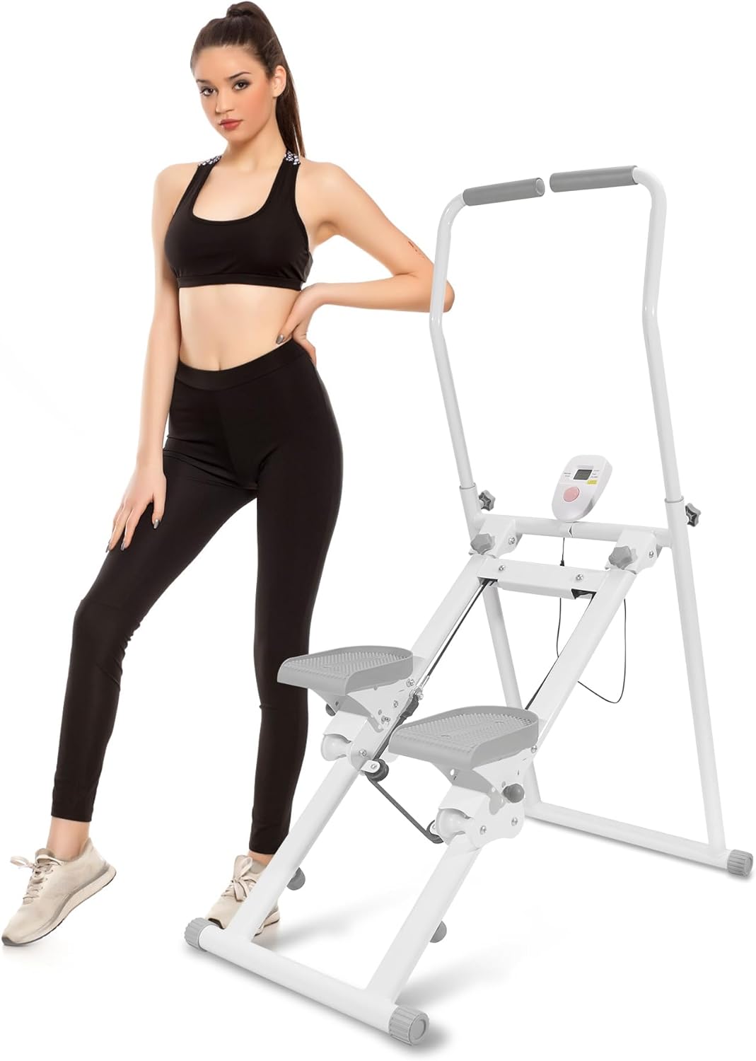 Stair Stepper Machine for Home,Steppers for Exercise at Home,Folding Stair Master with Adjustable Handlebar -90% Pre-Assembled Vertical Climber